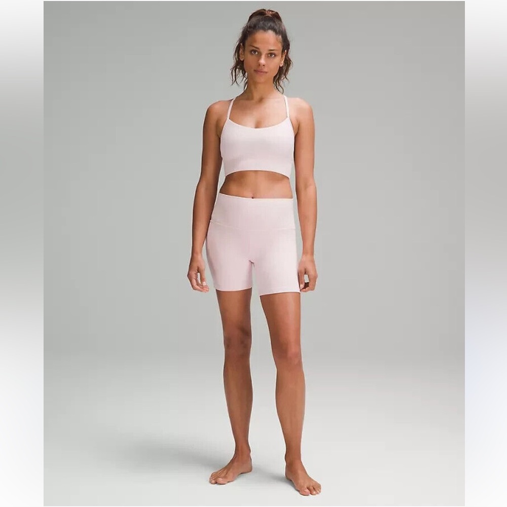 Lululemon Flow Y Nulu Longline Bra *Light Support, A–C Cups - Flush Pink